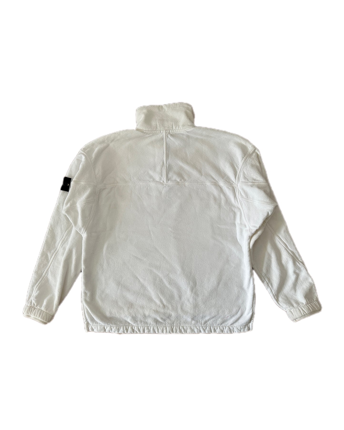 Stone Island 2000 Vintage Towel Fleece Cotton Quarter Zip Sweatshirt - L - Made in Italy