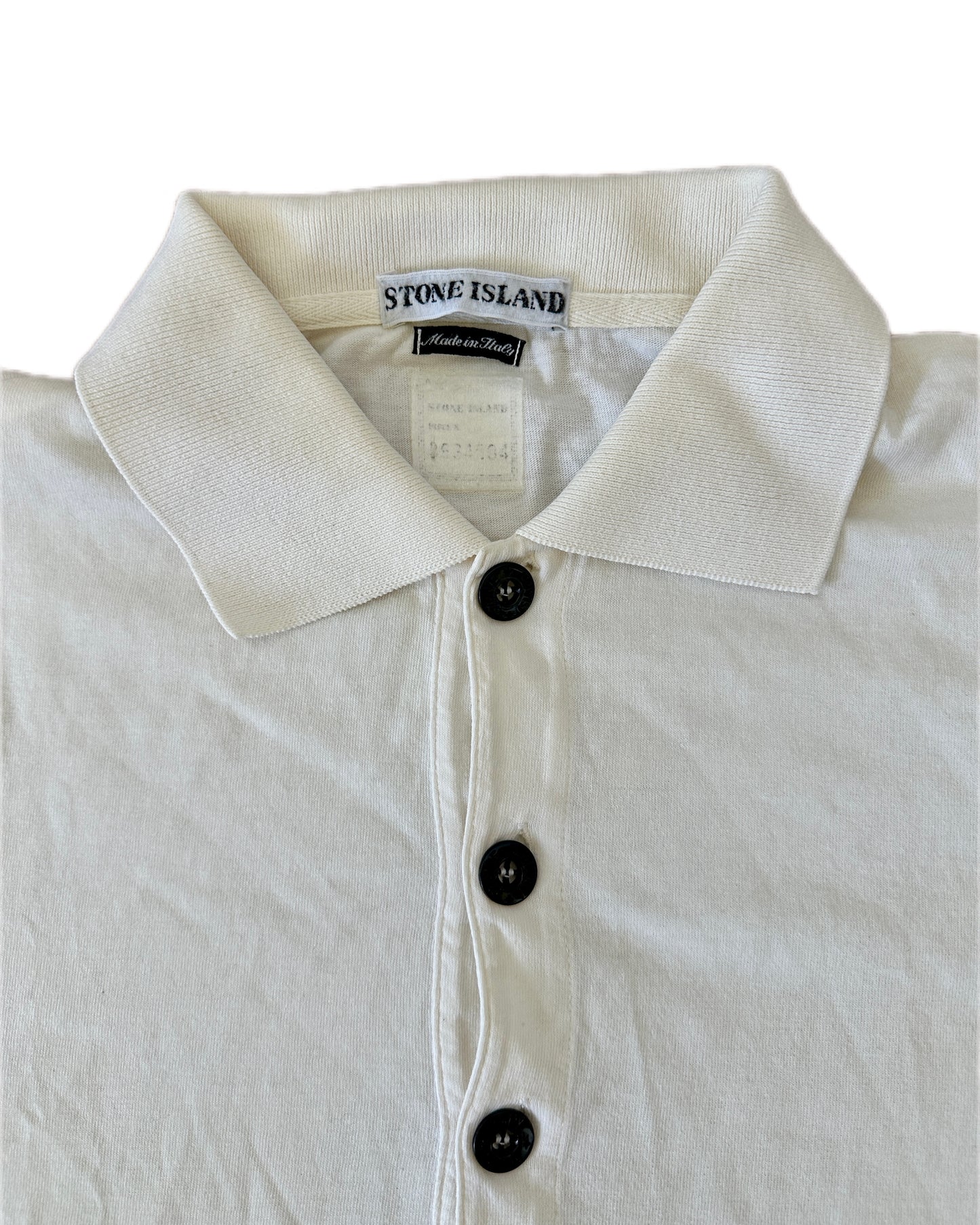 Stone Island Marina 90s Vintage White Polo Shirt - L - Made in Italy