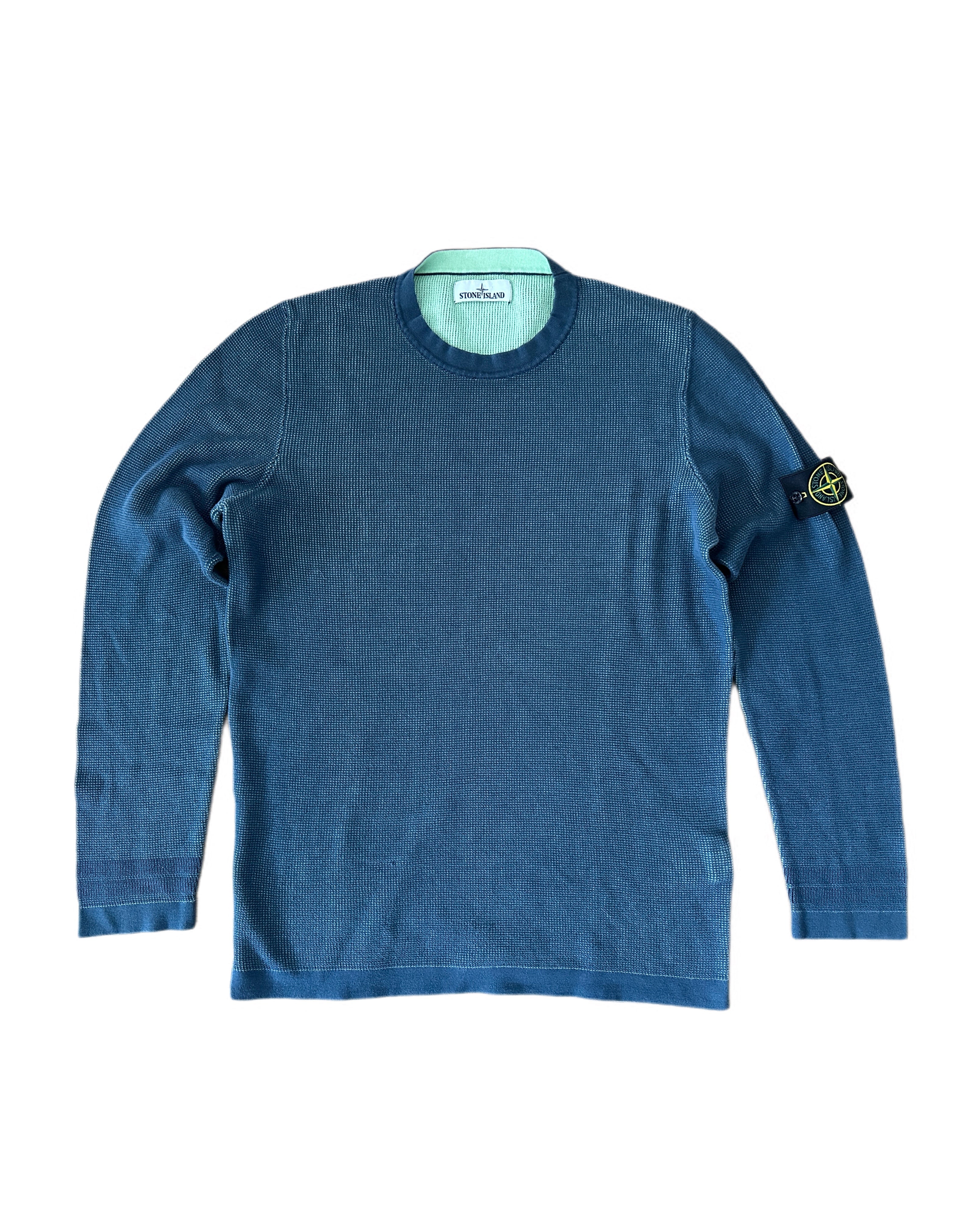 Stone Island 2018 Two Tone Cotton Knit Sweater - XXL (fits L/XL