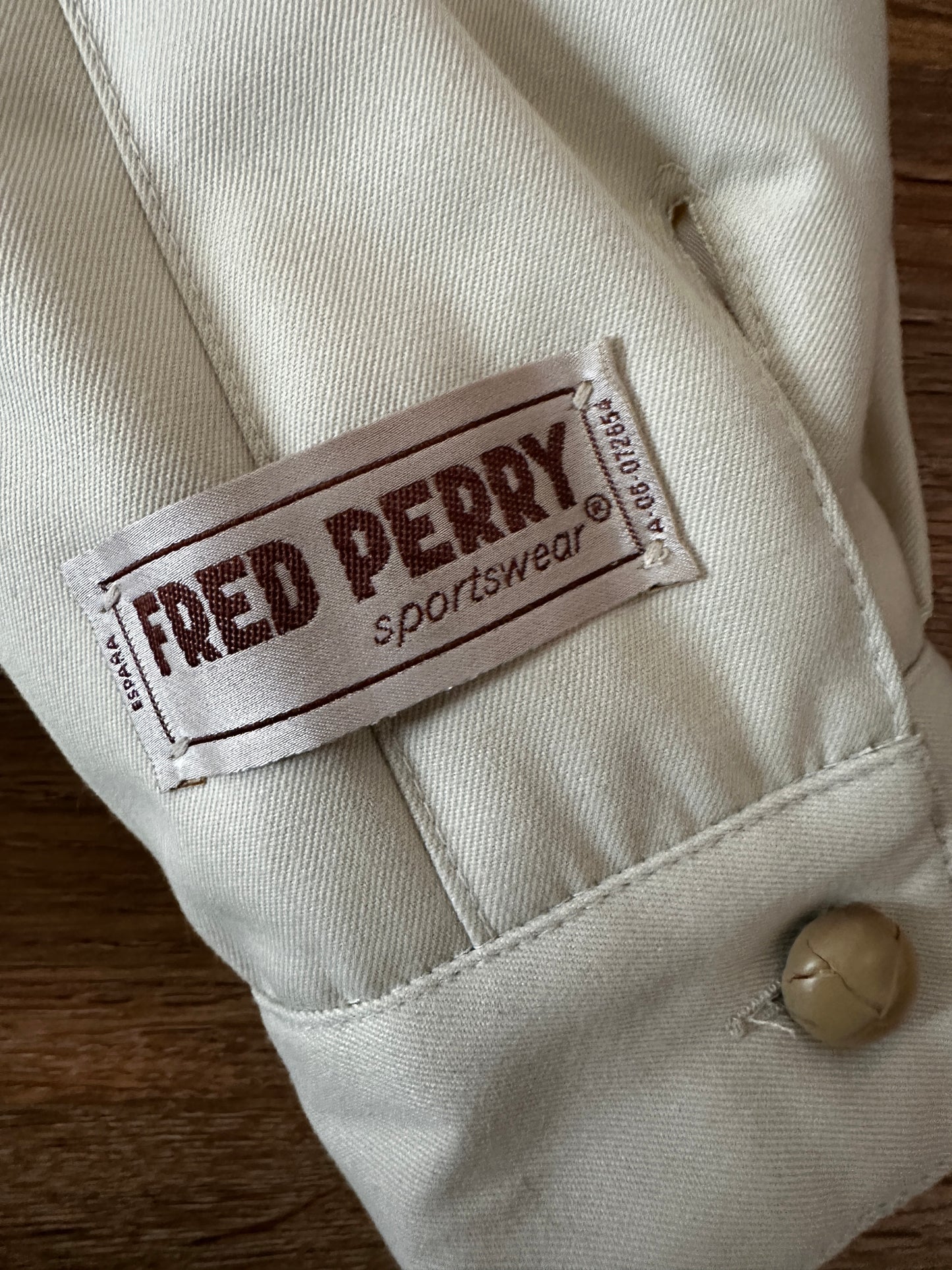 Fred Perry Vintage 80s Anorak Light-beige - Deadstoock - 54 / L - Made in Spain