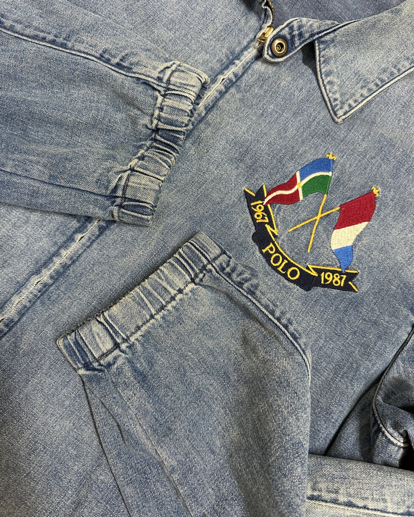Polo Ralph Lauren Cross Flags 1987 Denim Zip Jacket - XXL