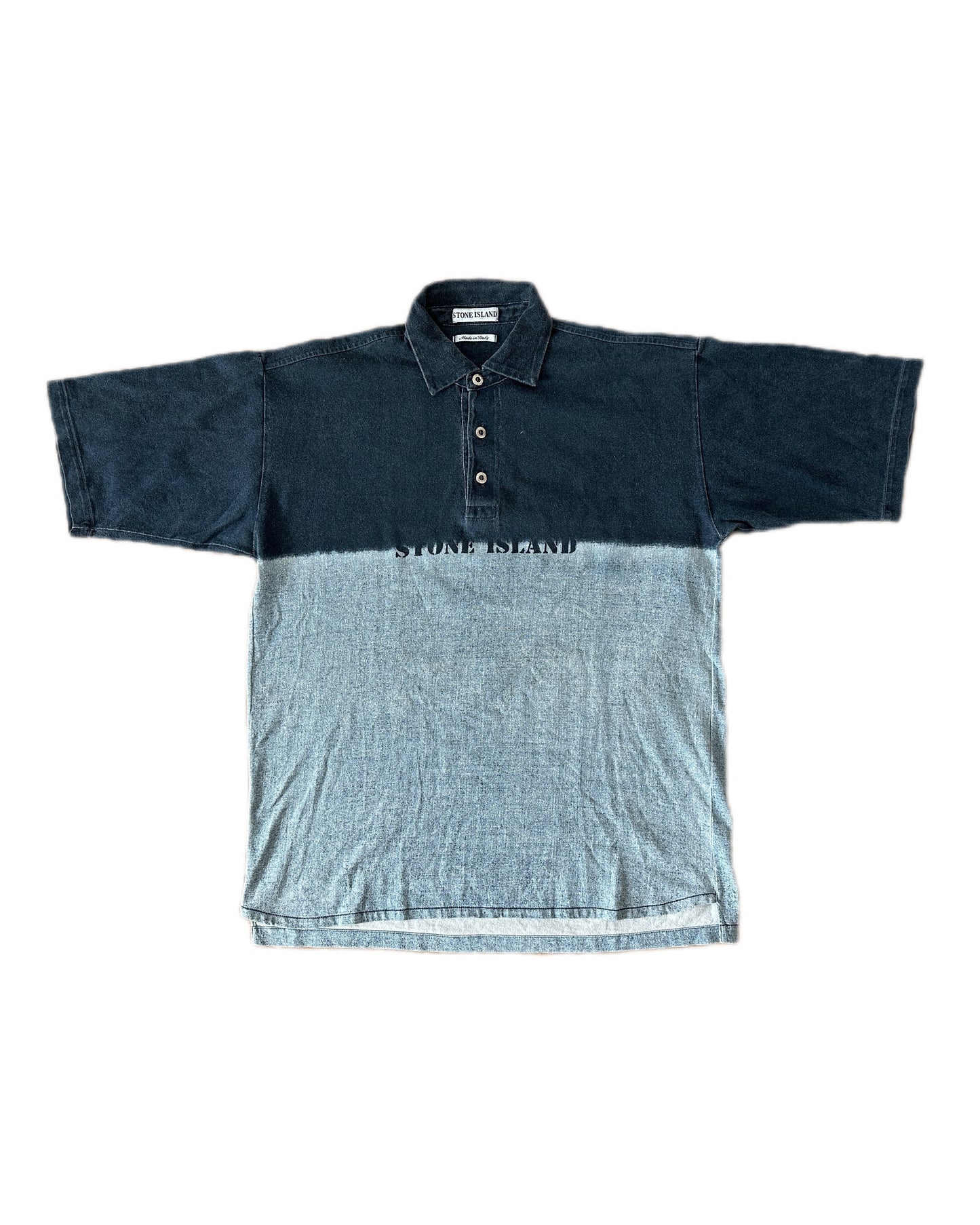 Stone Island 1995 Stencil Logo Polo Shirt - L - Made in Italy