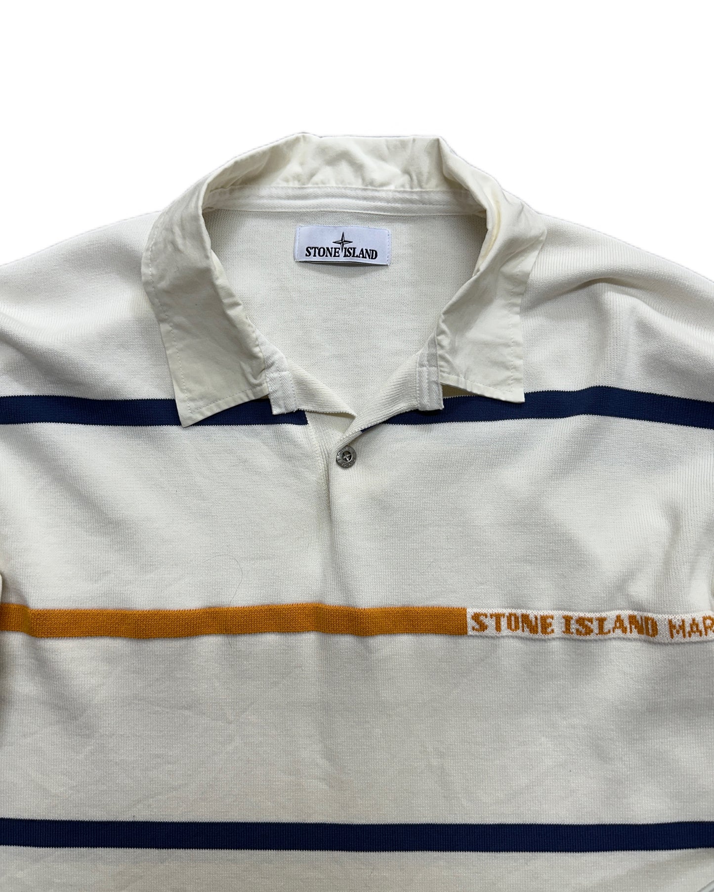 Stone Island Marina 2025 Striped Cotton Knit Rugby Shirt - XXL - Made in Italy