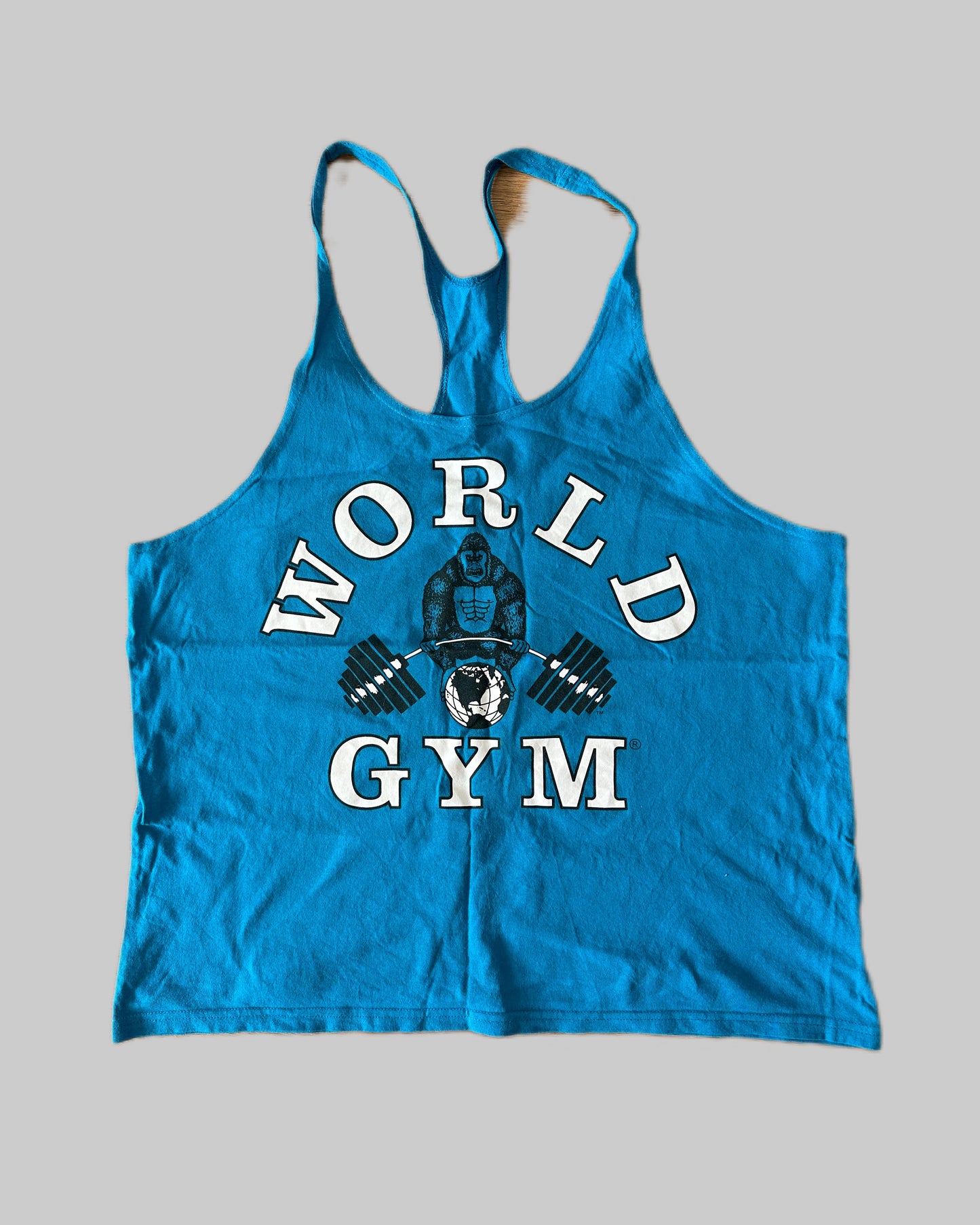 World Gym 80s Logo Retro Stringer Tank Top - XL