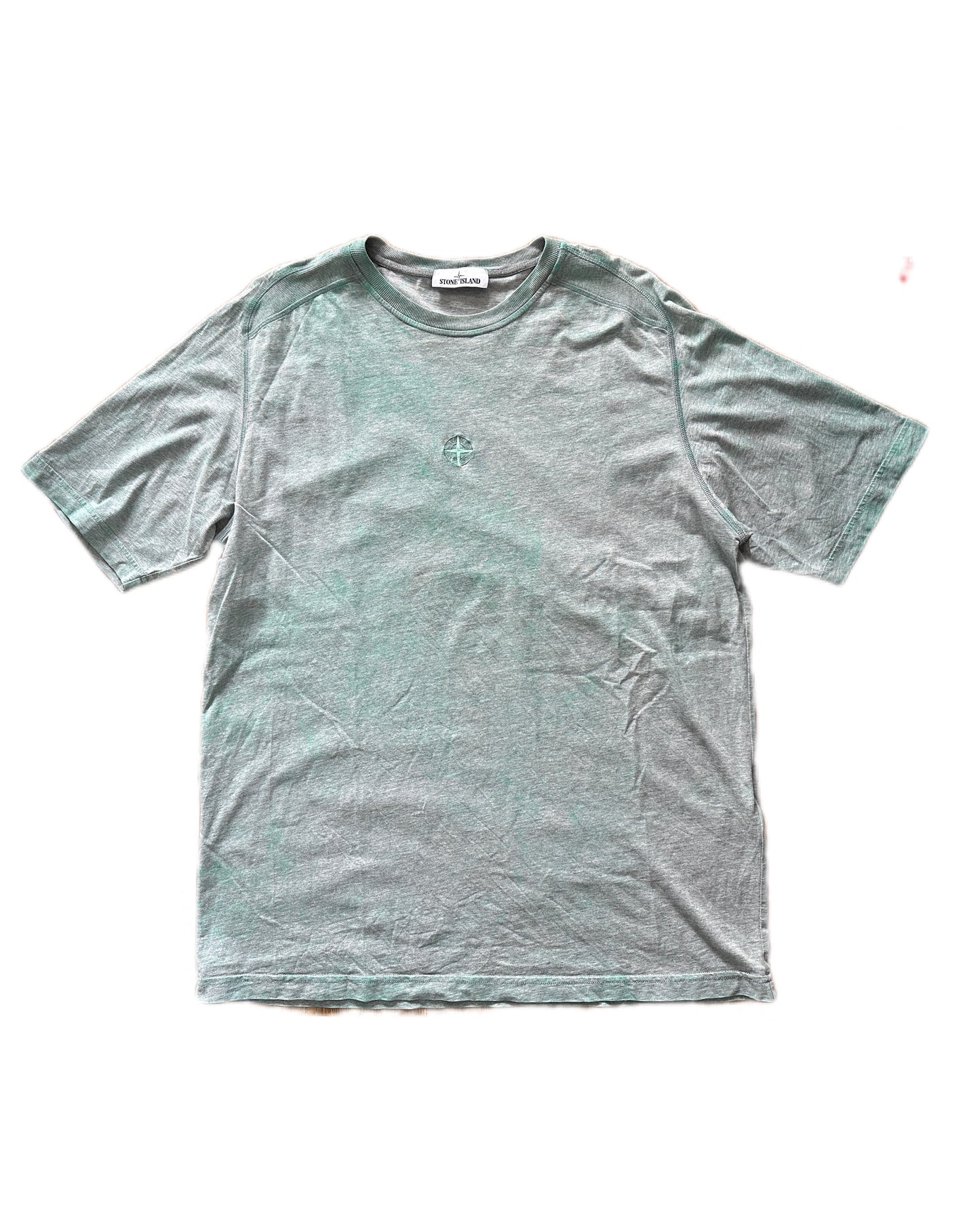 Stone Island 2020 Dust Color Treatment Cotton Teal T-Shirt - XXL