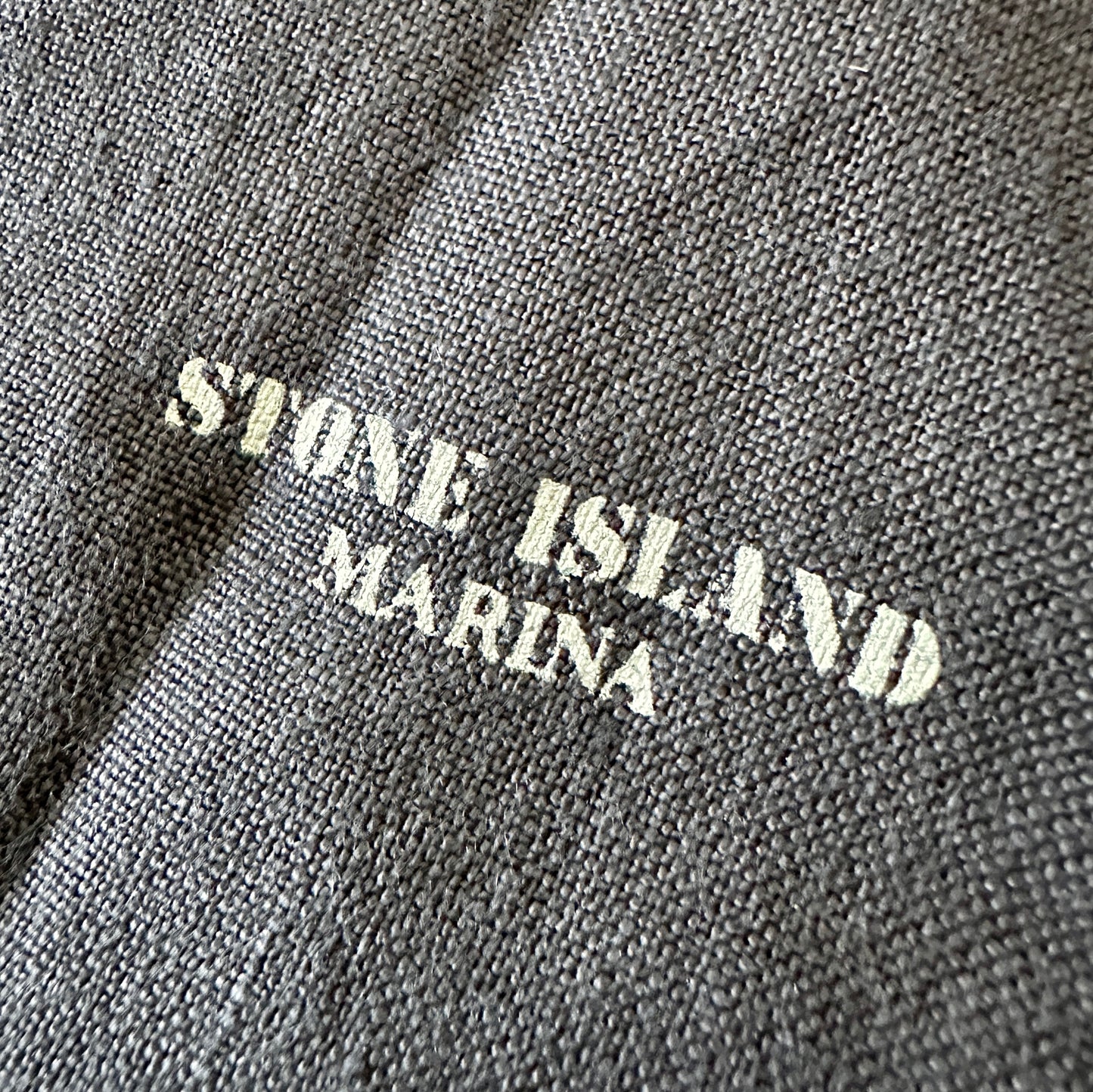 Stone Island Marina Vintage 90s Linen Polo Shirt- M - Made in Italy