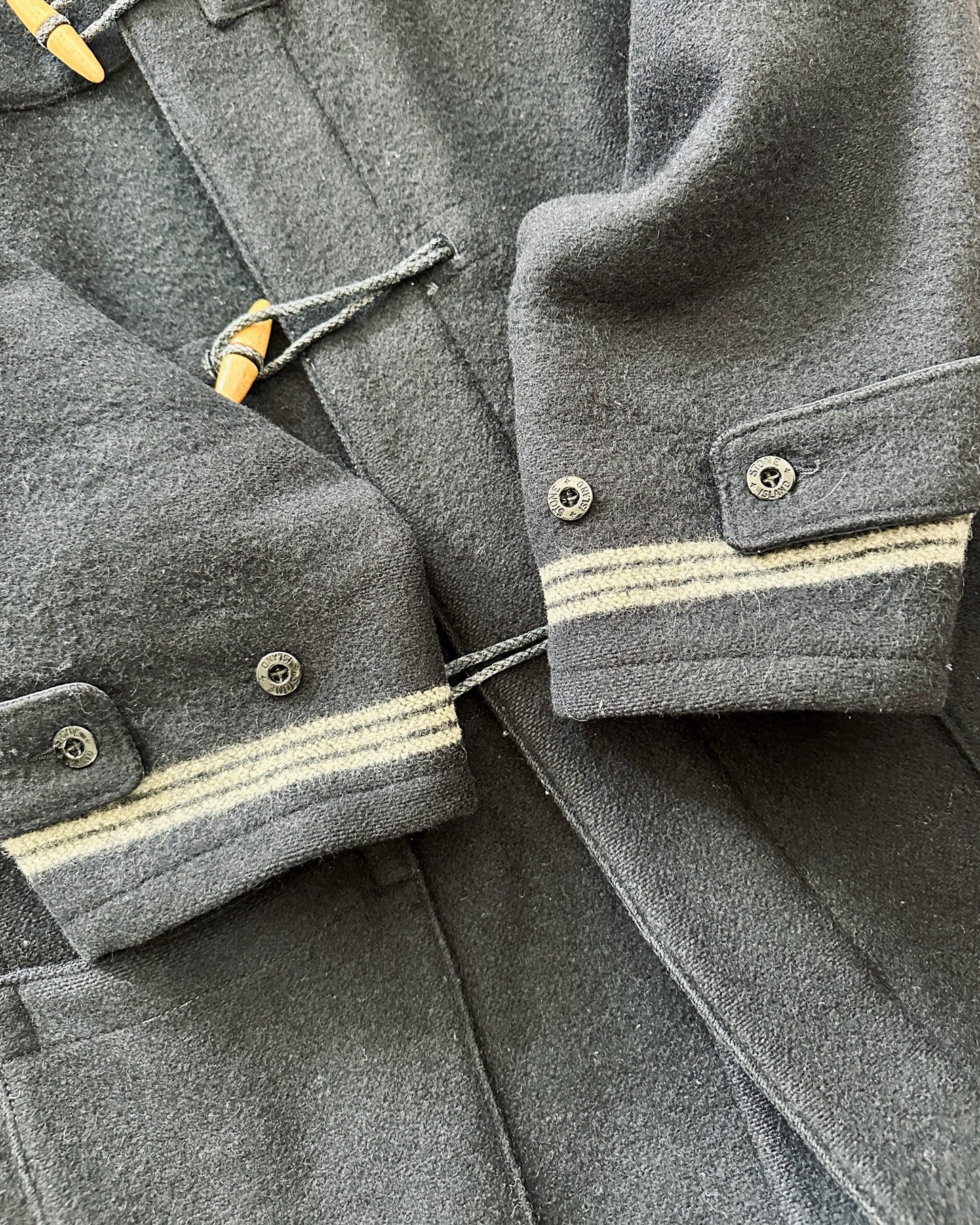 Stone Island 1987 Vintage Wool Montgomery Dufflecoat - L - Made in Italy