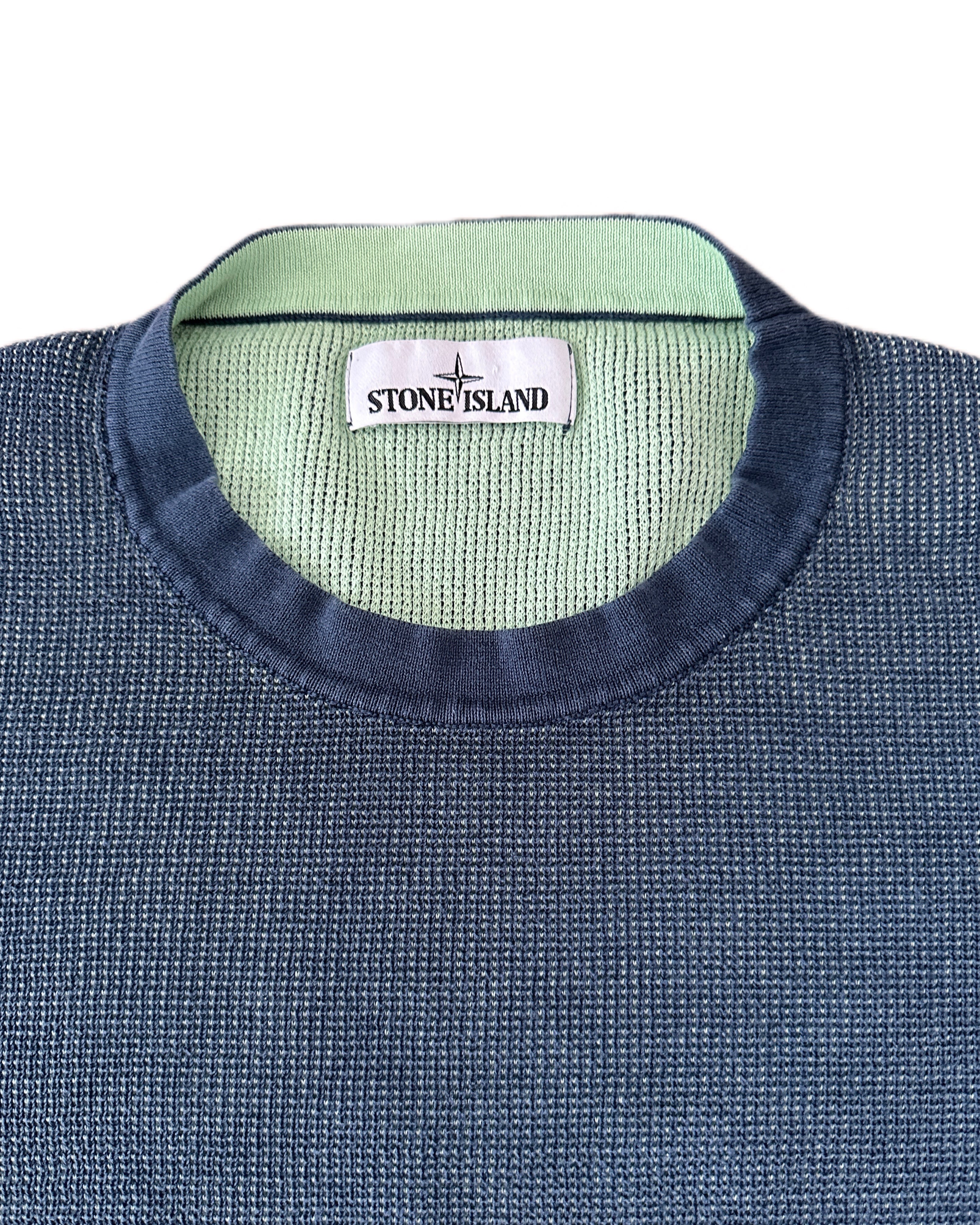 Stone Island 2018 Two Tone Cotton Knit Sweater - XXL (fits L/XL