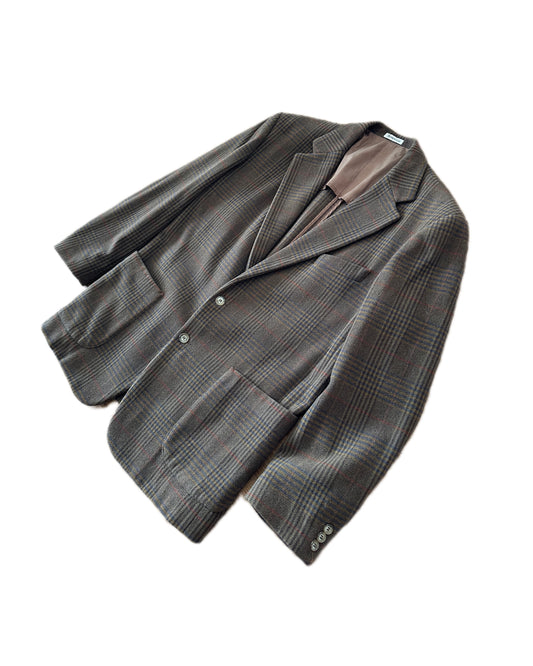 Boneville 80s Vintage Plaid Wool Blazer 50 / M - Made in Italy