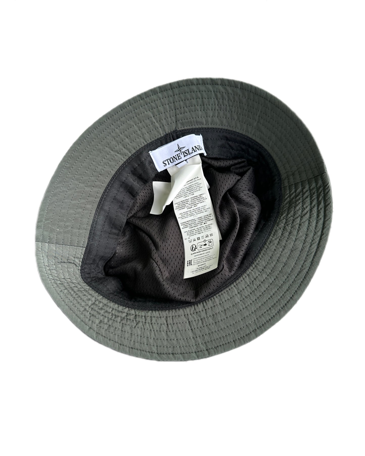 Stone Island 2024 Nylon Netal in Econyl Regenerated Nylon Bucket Hat - XL