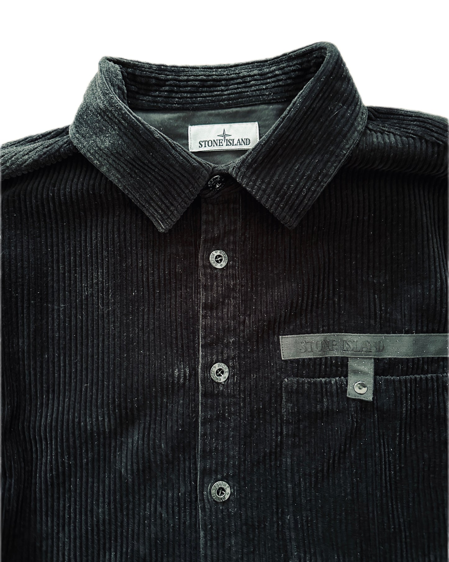 Stone Island 2022 Corduroy 400 Overshirt Black - 3XL