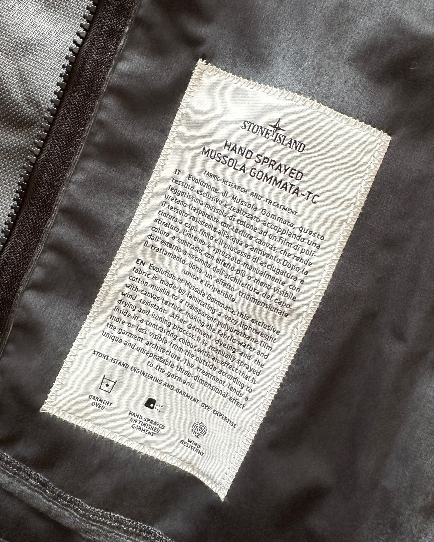 Stone Island 2023 Hand Sprayed Mussola Gommata-TC Jacket  - M - Made in Italy