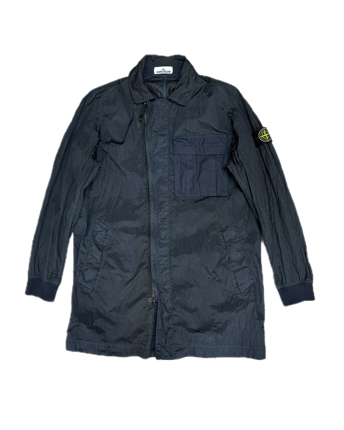 Stone Island 2019 Nylon Metal Watro Ripstop Navy Coat - L