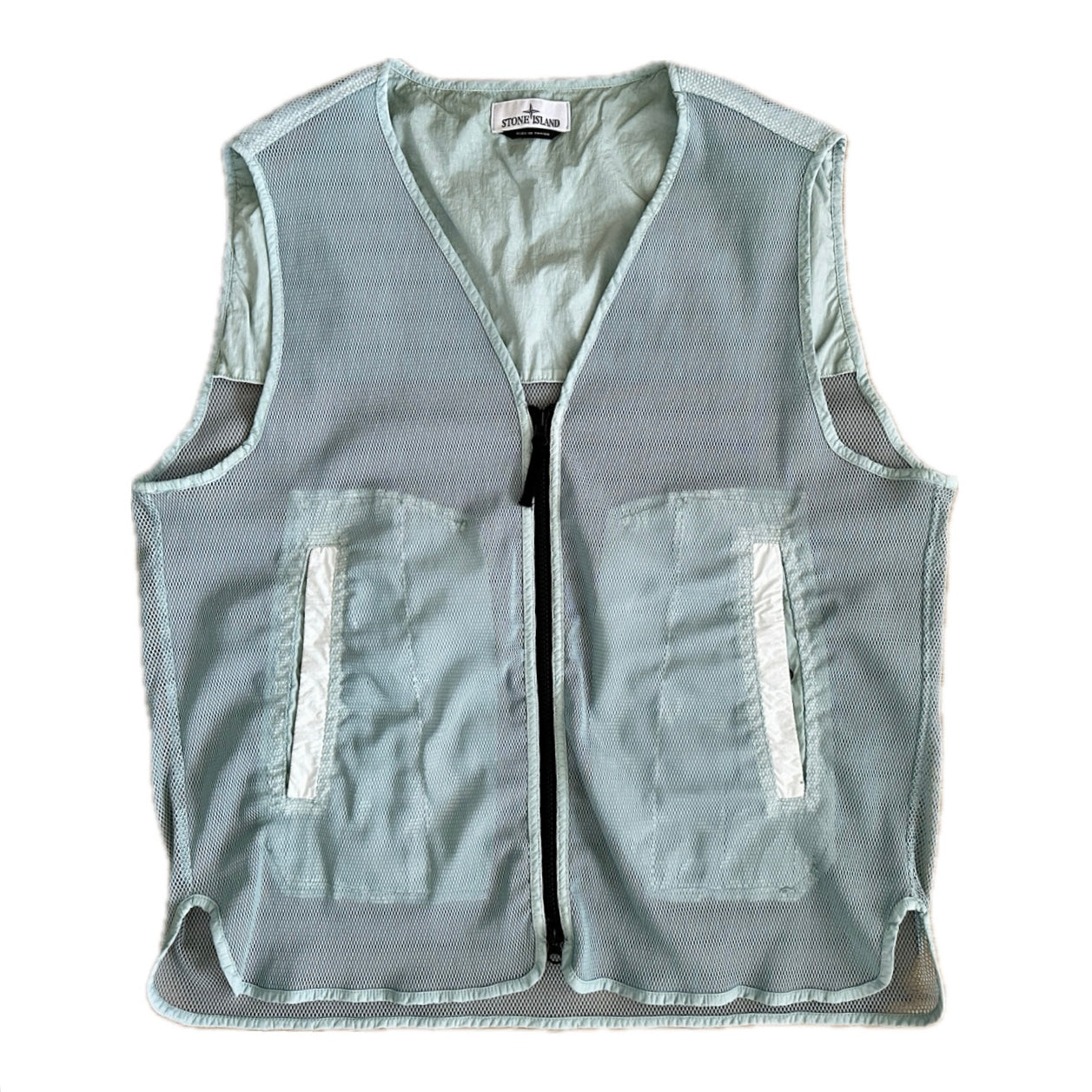 Stone Island Marina 2023 Nylon Mesh Rip Stop Prismatico Vest - Light Teal - XL