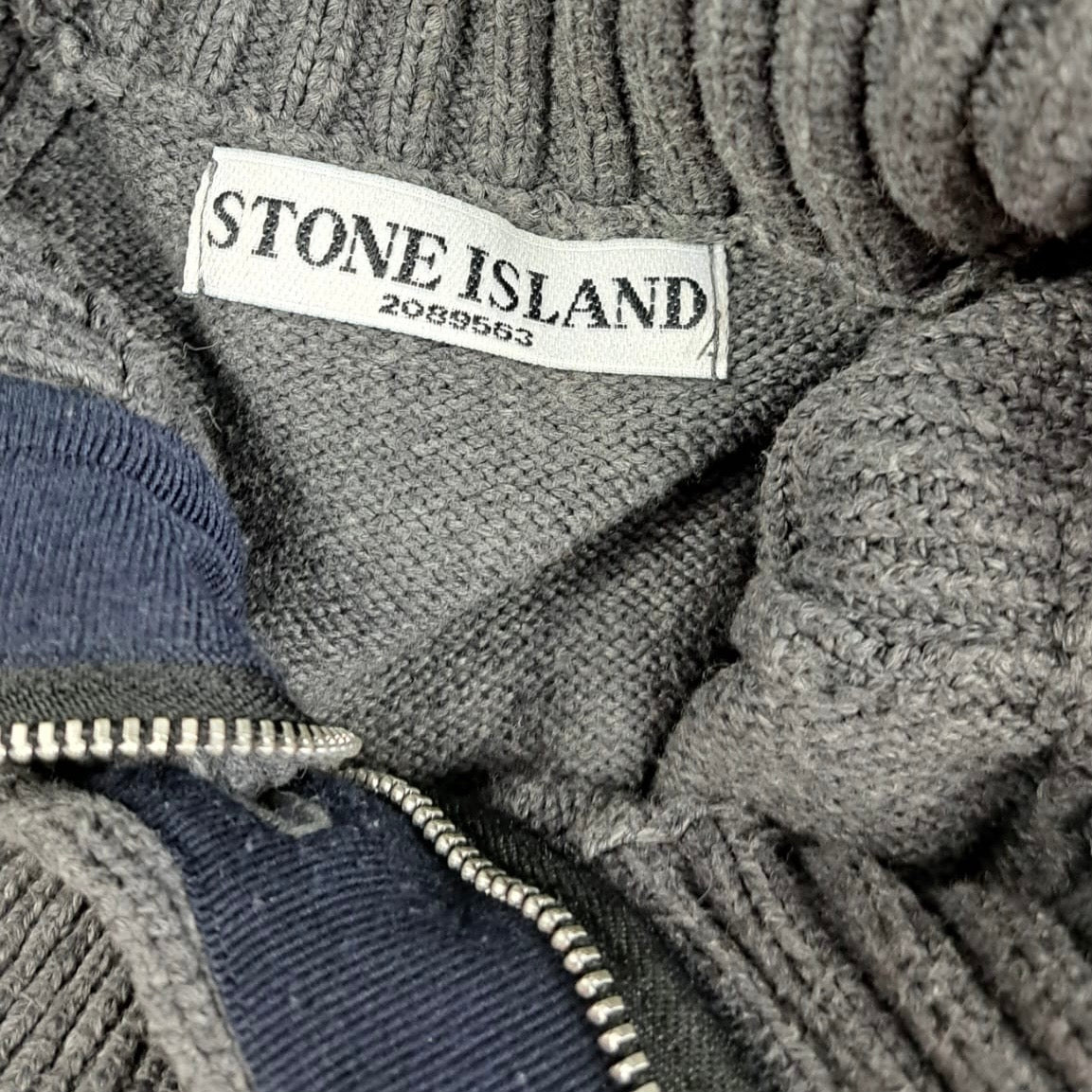 Stone Island 2010 Grey Knit Troyer Sweater - XL - Made in Italy