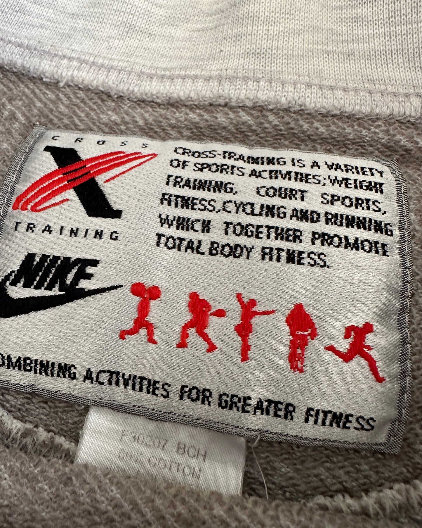 Nike Cross Training 1991 Grey Melange Cotton Fleece Rag Top Shirt - XL