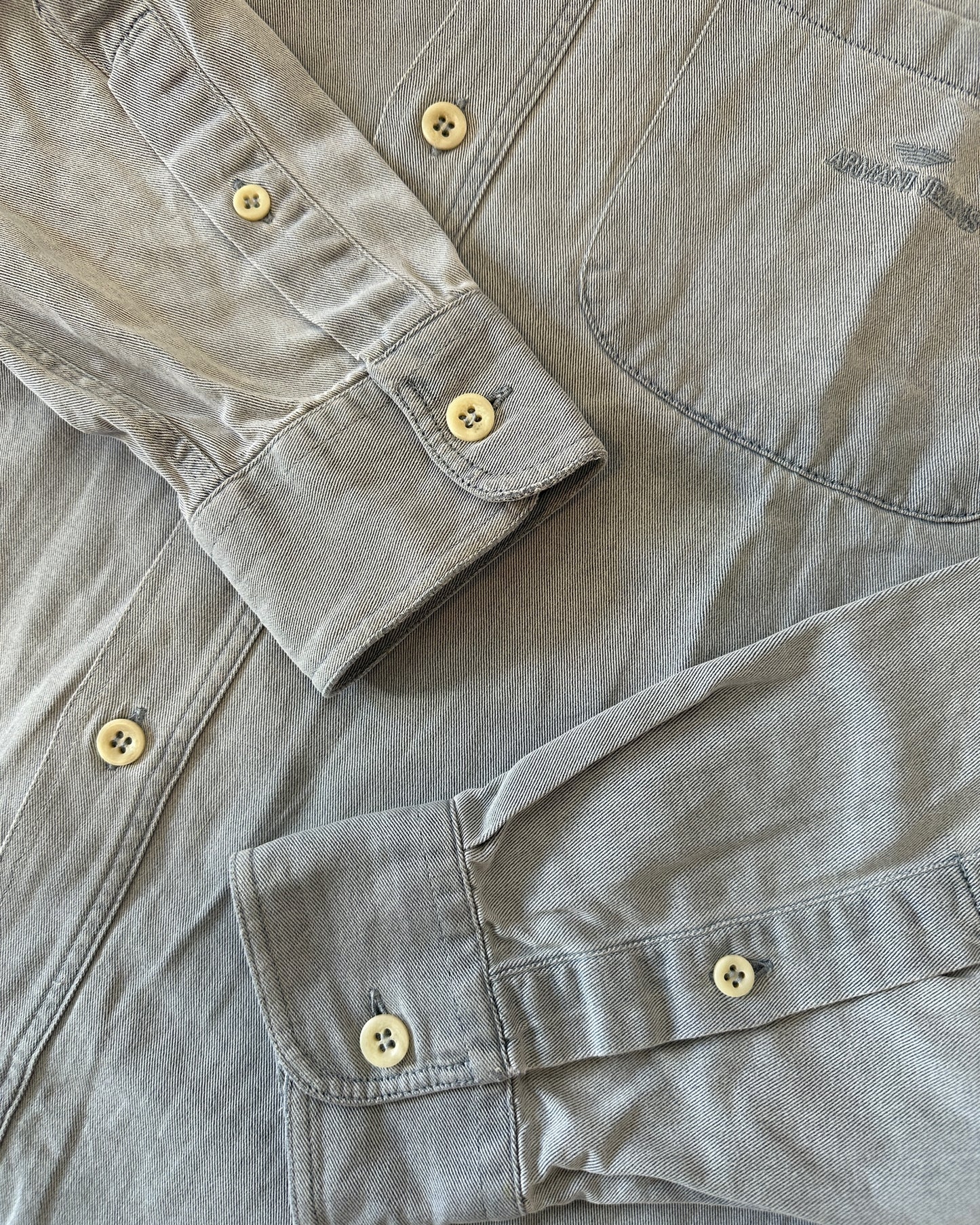 Armani Jeans Vintage 90s Cotton Overshirt -  L - Made in Italy