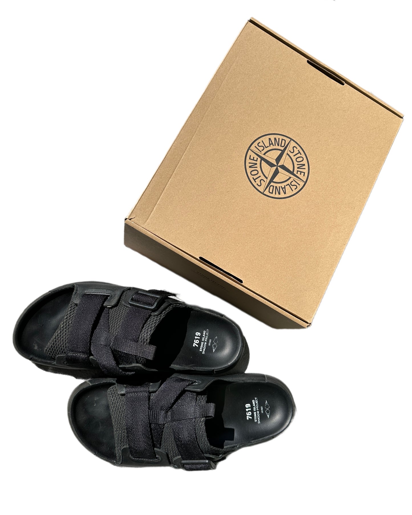 Stone Island Shadow Project 2023 Ecco Slide-On Sandal Leather & Tape - 45