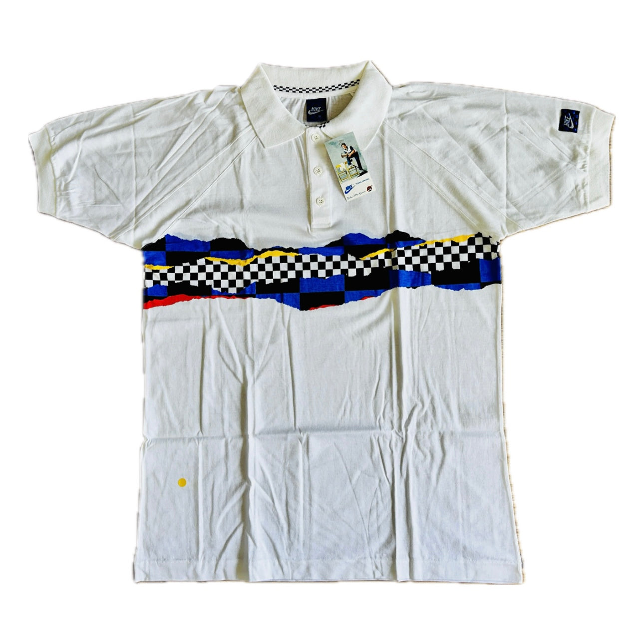 Nike Vintage Deadstock 1987 John McEnroe Mac Attack Checker Polo Shirt - XL - Made in Italy