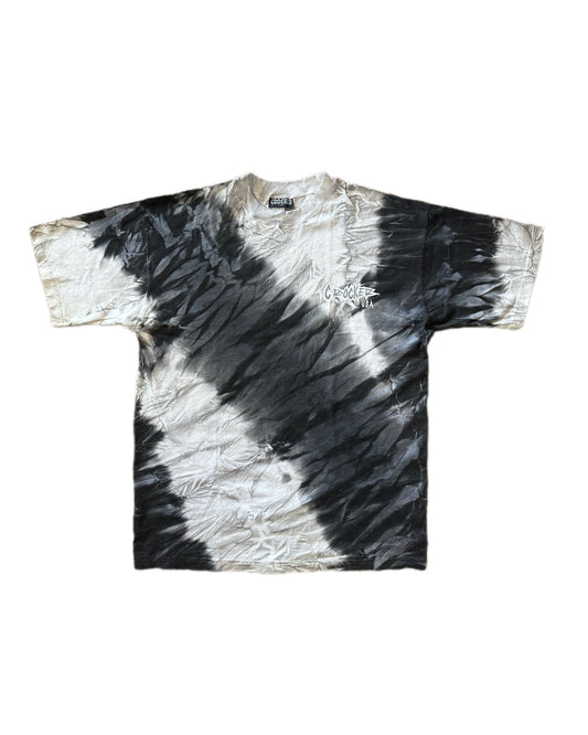 Crocker USA Vintage 90s Bodybuilding Black White Tie-Dye T-Shirt - XL - Made in USA