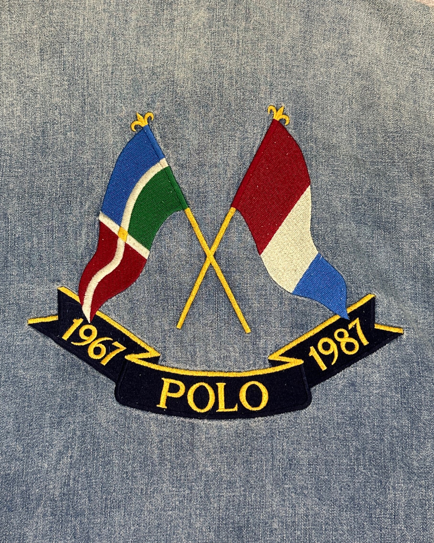 Polo Ralph Lauren Cross Flags 1987 Denim Zip Jacket - XXL