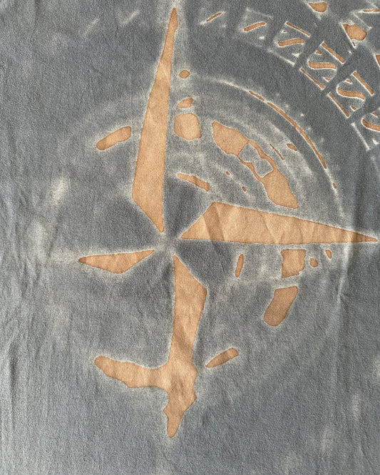 Stone Island 2019 Distressed Logo Allover Print Shirt - M