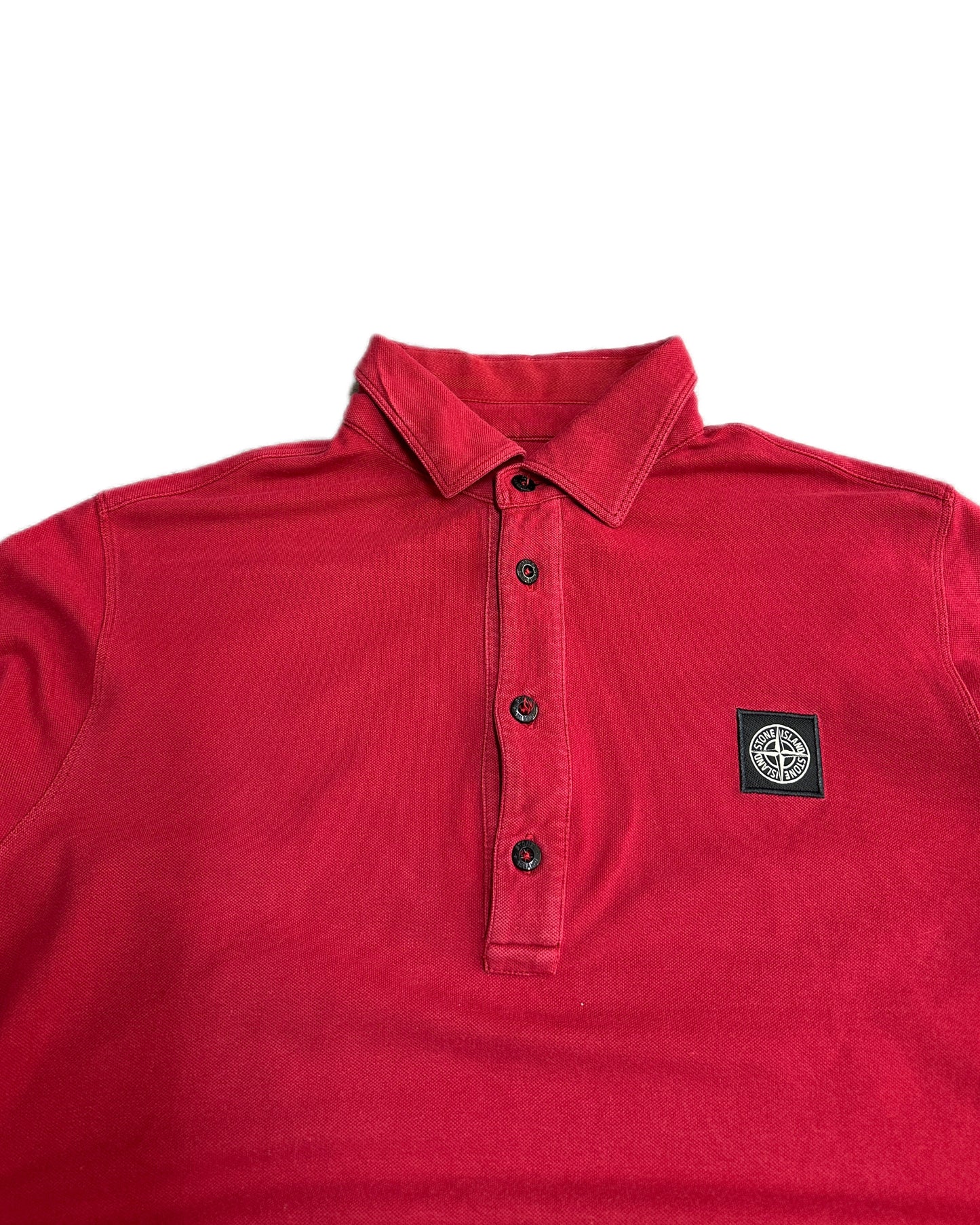 Stone Island 2012 Red Polo Longsleeve Shirt - L