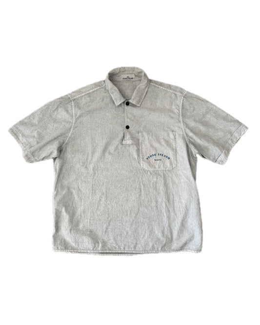 Stone Island Marina 2023 Reflective Print Overshirt Blue Polo Shirt  - L - Made in Italy