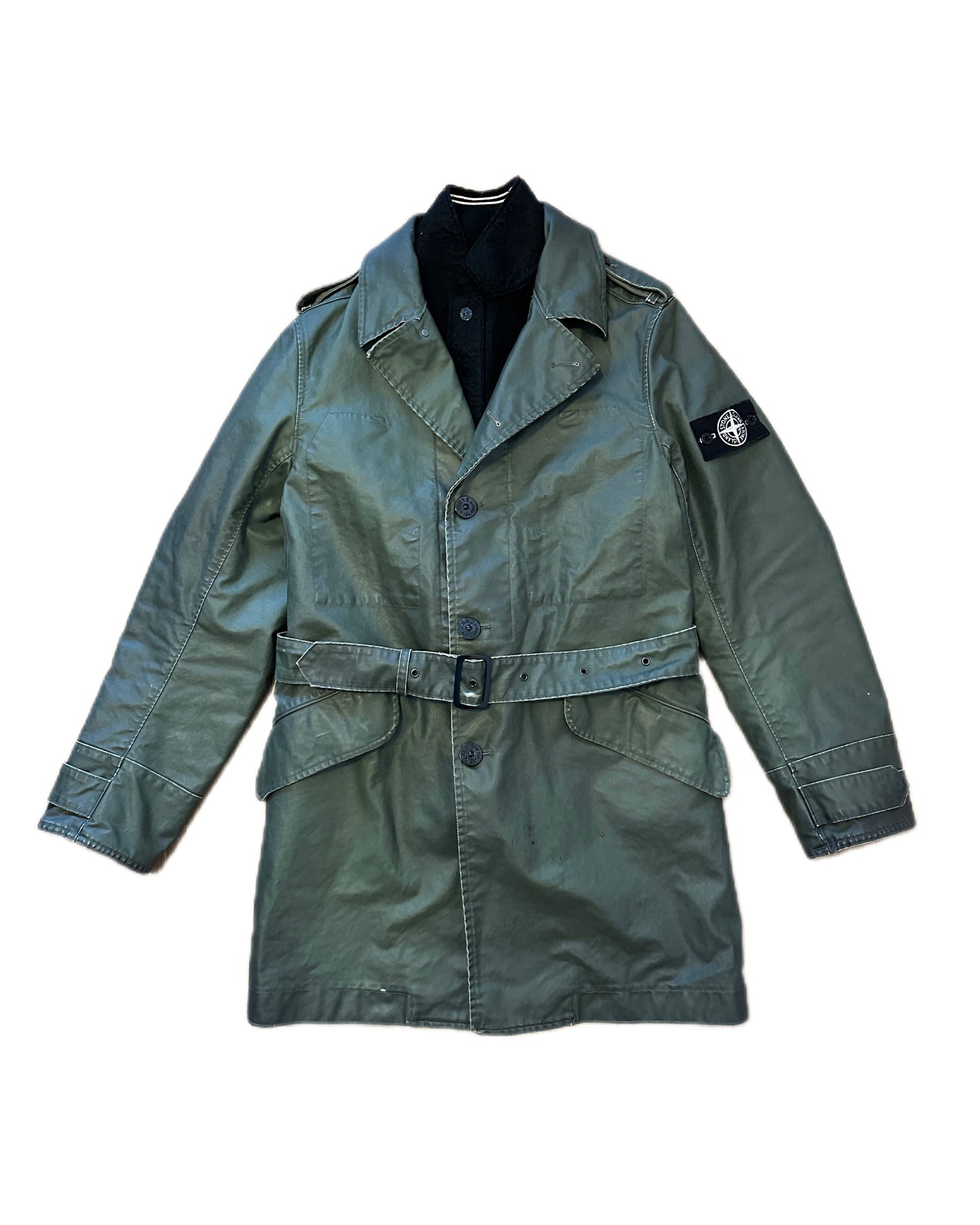 Stone Island 2009 Archivio Waxed Ice  Trenchcoat Jacket - M - Made in Italy