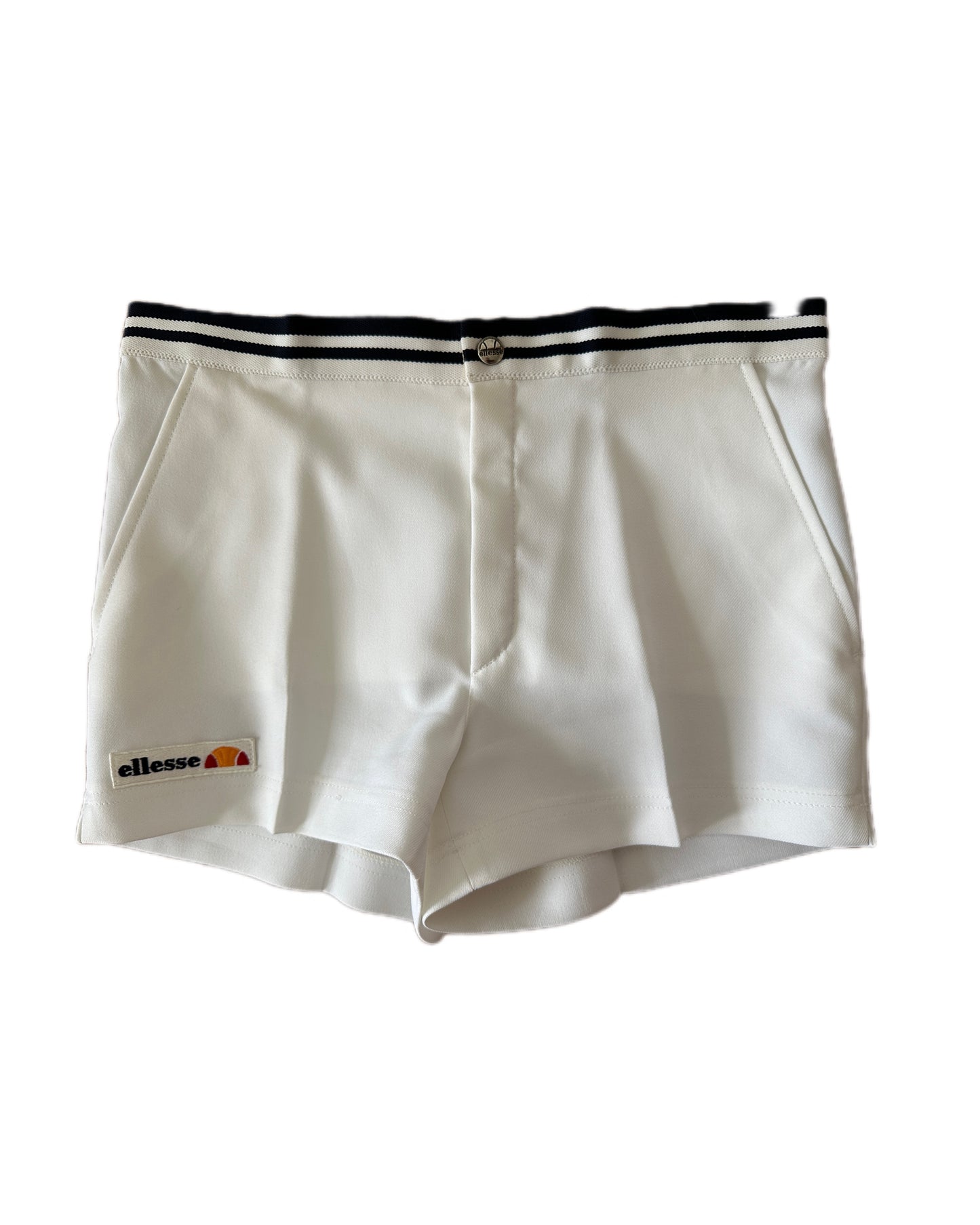 Ellesse Vintage 80s White Tennis Shorts - S - Made in Italy