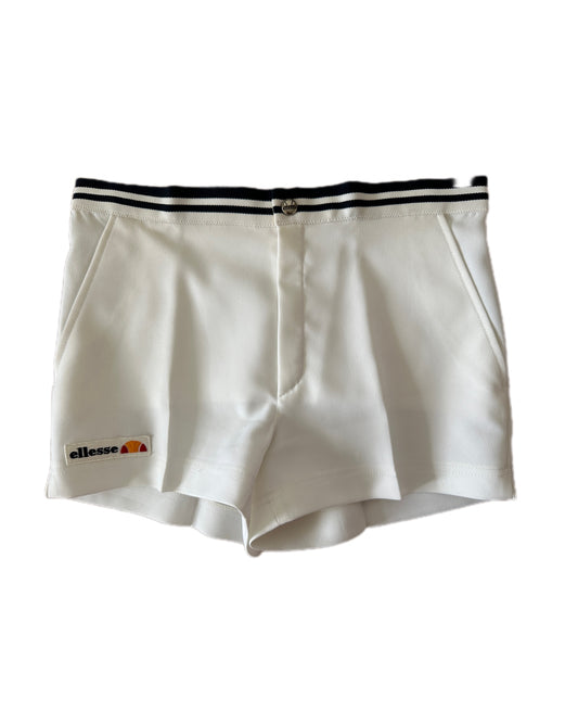 Ellesse Vintage 80s White Tennis Shorts - S - Made in Italy