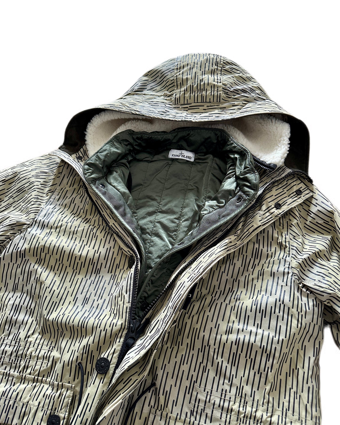 Stone Island 2021 Naslan Light Rain Camo Reflective Parka - XL - Made in Italy