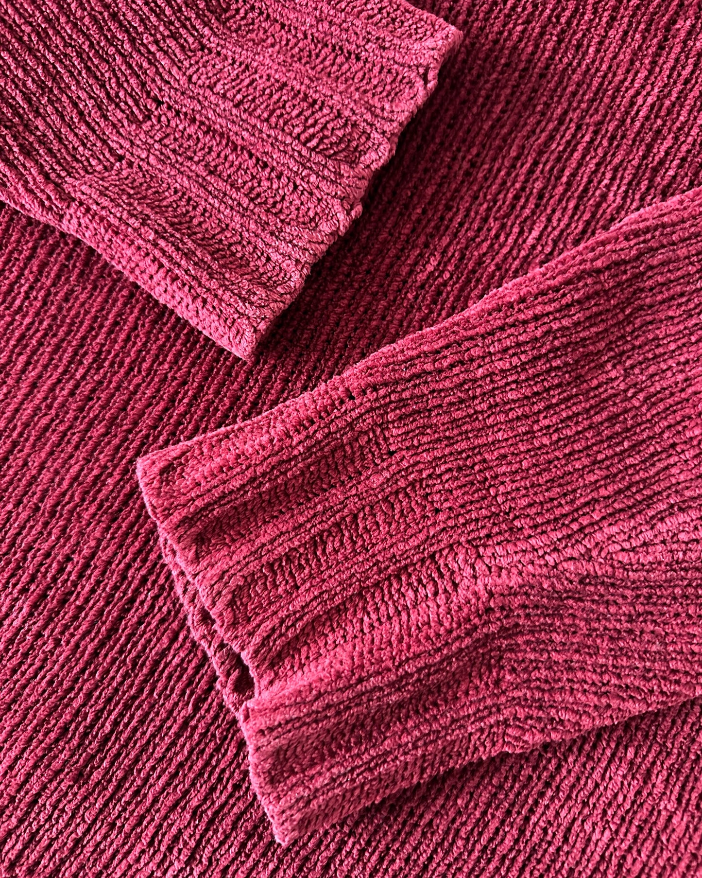 Stone Island 2001 Vintage Cotton Chenille Cherry Knit Sweater - L - Made in Italy