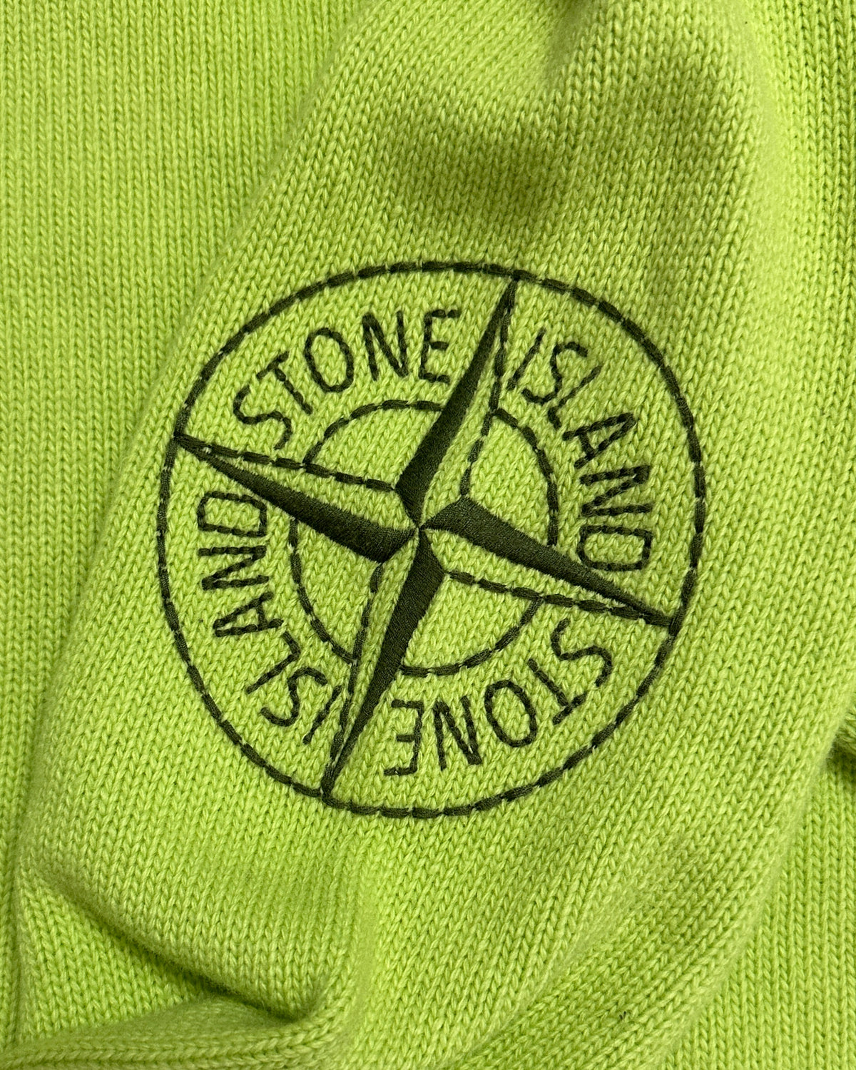 Stone Island 2019 Lime Green Wool Knit - L - Made in Italy