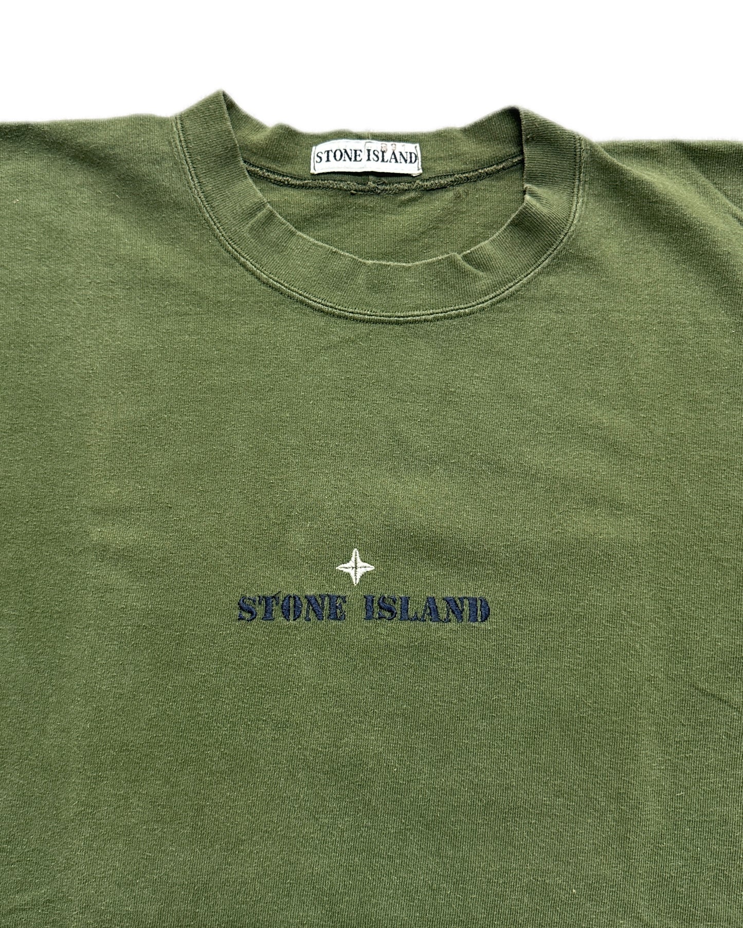 Stone Island 1989 Vintage Logo Embroidery Green T-Shirt - S fits M - Made in Italy