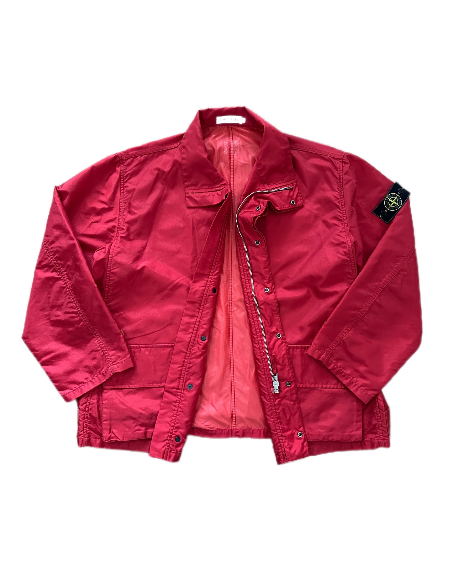 Stone Island 1993 Vintage Formula Steel Red Flight Jacket - XL - Made in Italy