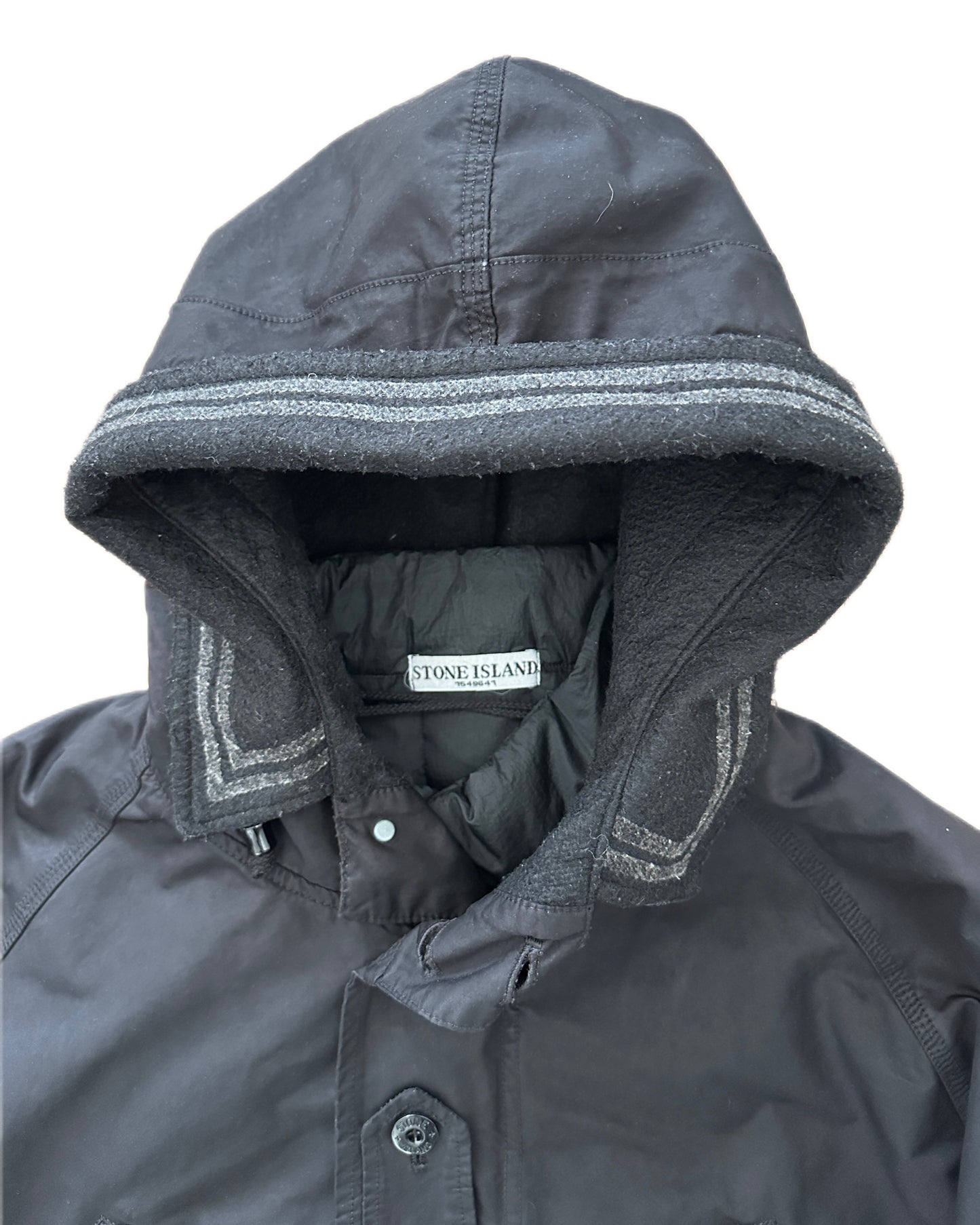 Stone Island 2009 Black Microfibre Down Parka - 3XL
