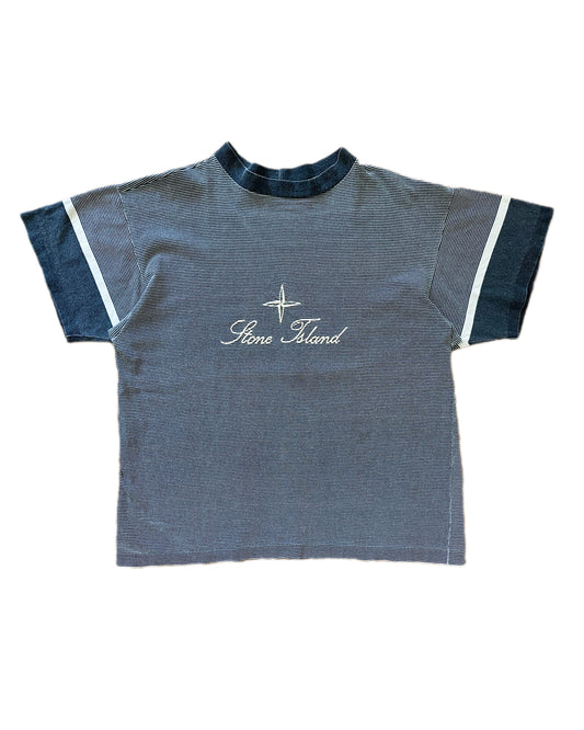 Stone Island 80s Vintage Script Logo T-Shirt - XL - Made in Italy