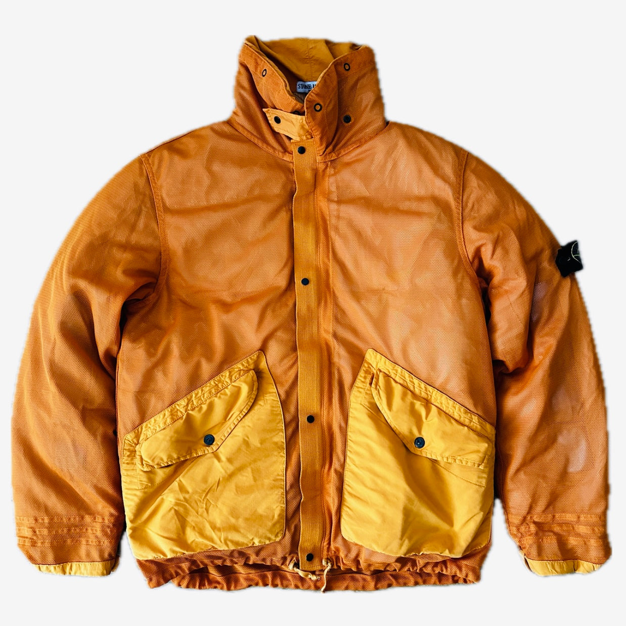 Stone Island 2003 Vintage Paul Harvey Archivio Polyester Mesh Down Jacket - L - Made in Italy