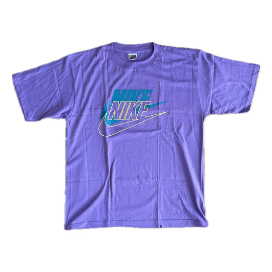 Nike 1988 Vintage Shadow Logo Sample T-Shirt - Light Purple  - L - Made in Italy