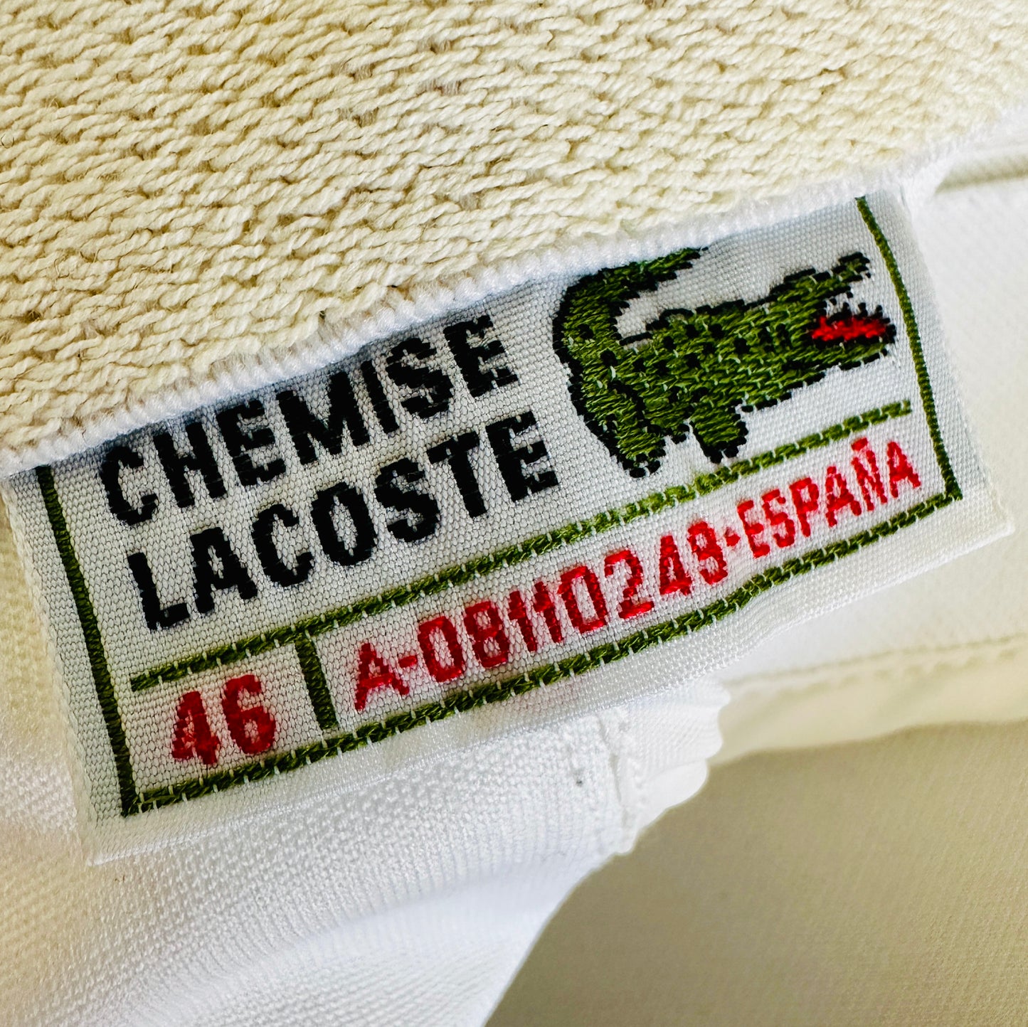 Lacoste 80s Vintage White Tennis Shorts - XL - Made in Spain