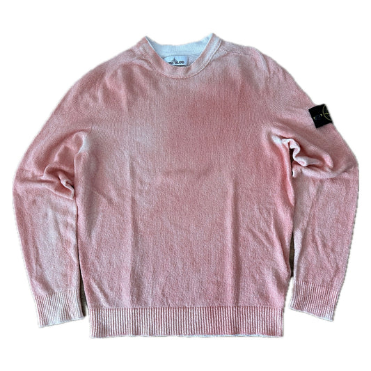 Stone Island Handsprayed Light Knit Peach Sweater - L - Made in Italy