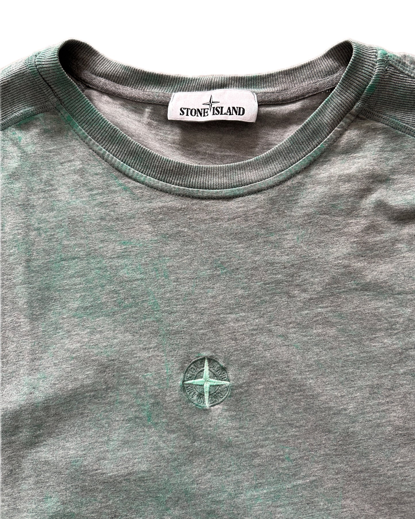 Stone Island 2020 Dust Color Treatment Cotton Teal T-Shirt - XXL