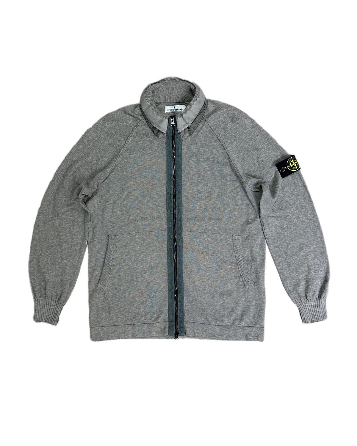 Stone Island 2019 Grey Hooded Knit Jacket - XL