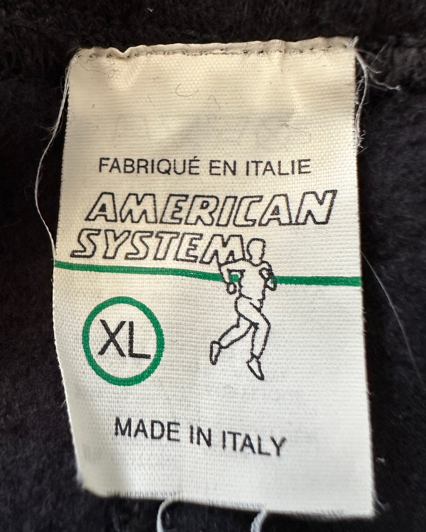 American System 1985 Vintage Cotton Track Pants Black - XL - Made in Italy