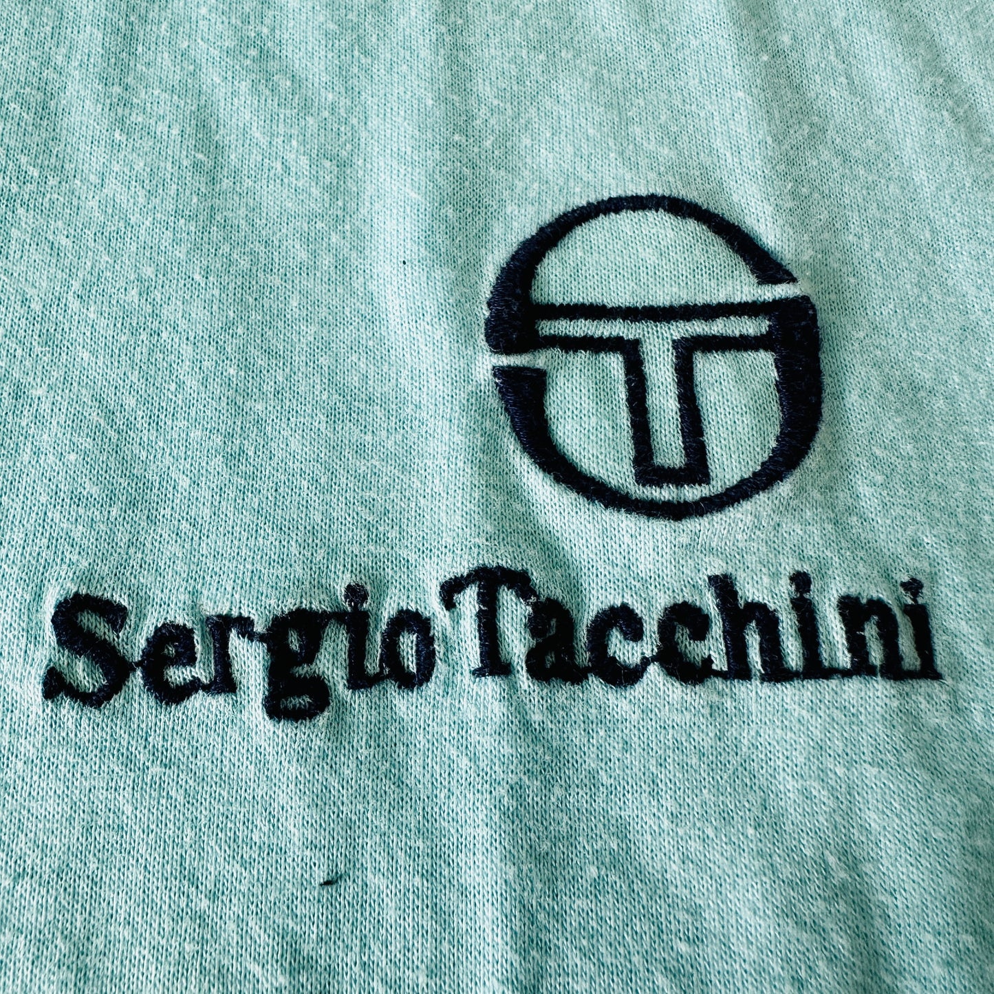 Sergio Tacchini 1987 Tennis Polo Shirt - Turqoise - 8 / XXL - Made in Italy