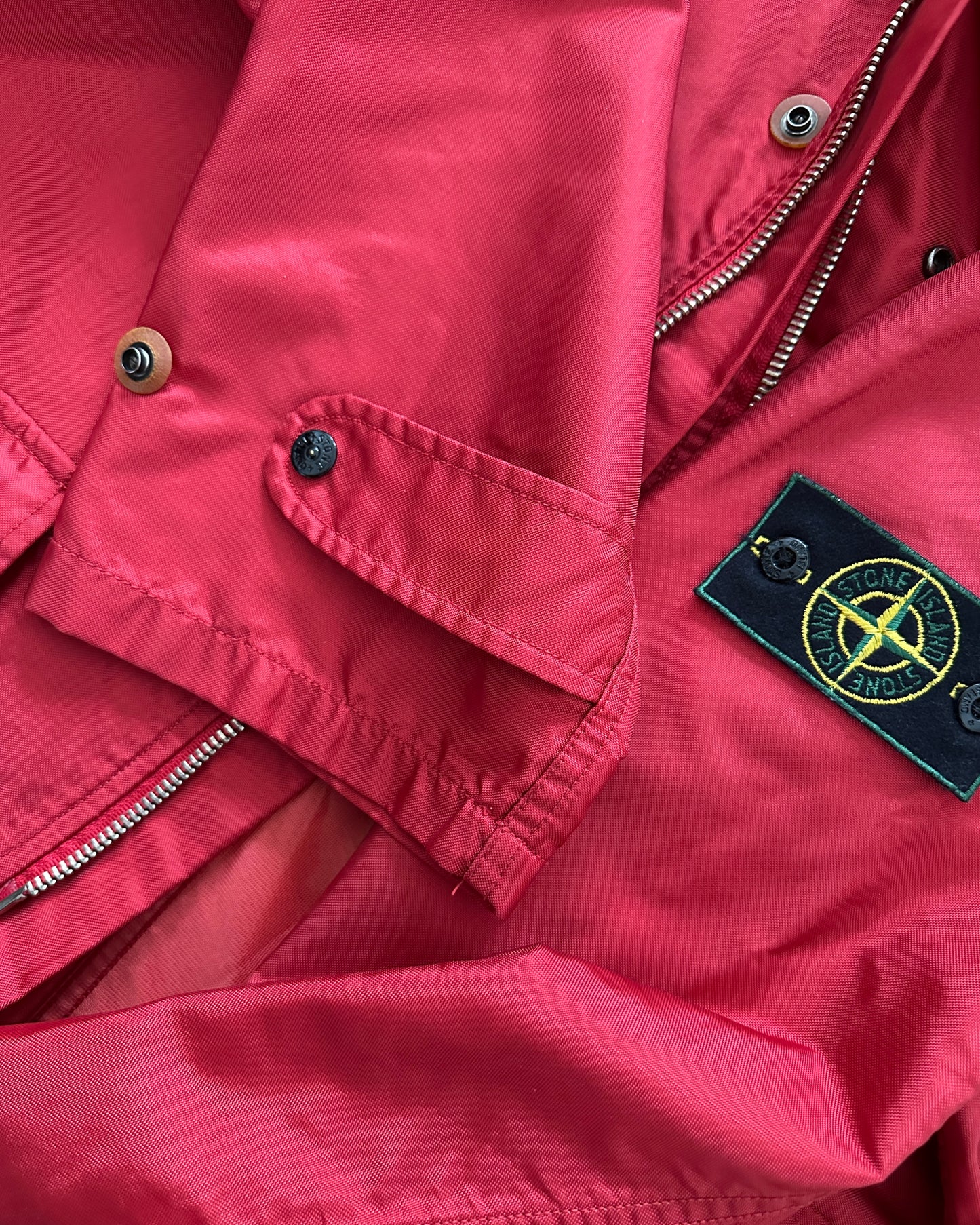 Stone Island 1993 Vintage Formula Steel Red Flight Jacket - XL - Made in Italy