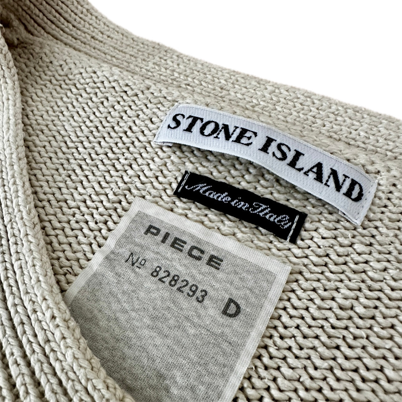 Stone Island 2000 Vintage Silk Knit V-Neck Sweater - XXL - Made in Italy