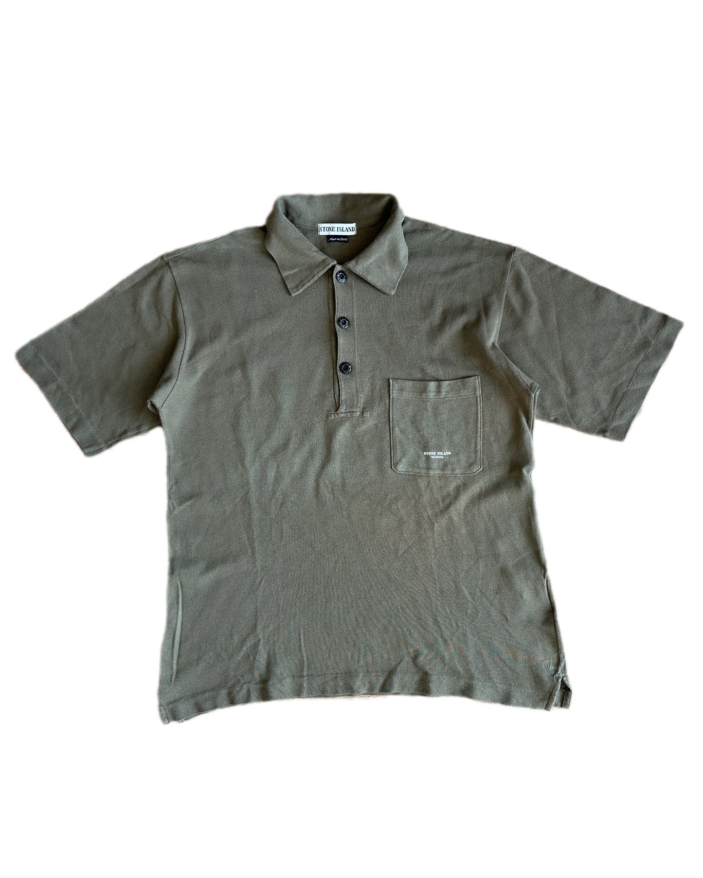 Stone Island Marina 1998 Cotton Pique Polo Shirt - M - Made in Italy