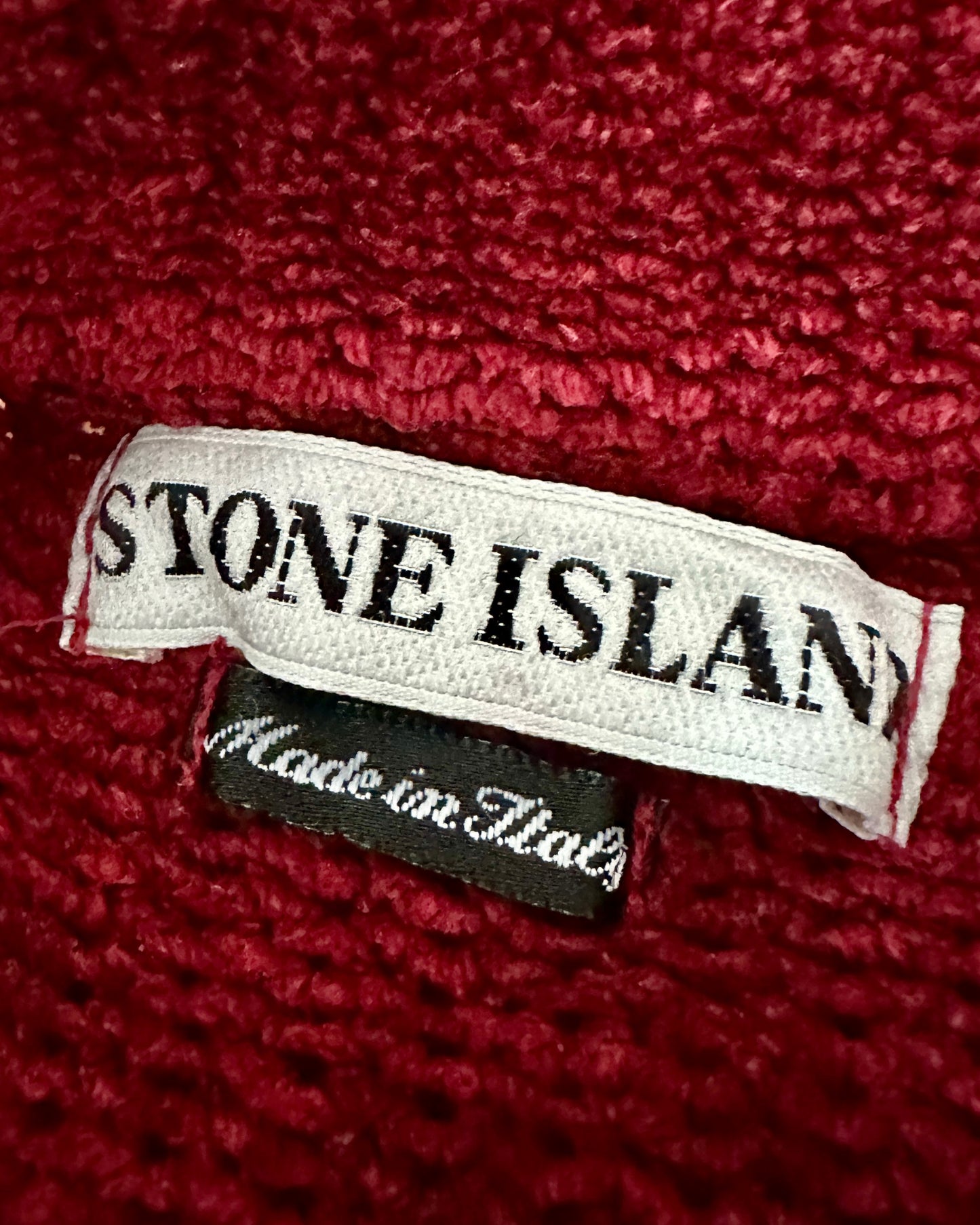 Stone Island 2001 Vintage Cotton Chenille Cherry Knit Sweater - L - Made in Italy